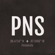 Pensacola PNS Airport Code Print