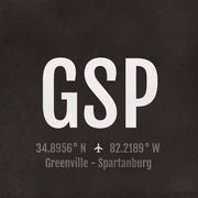 Greenville GSP Airport Code Print