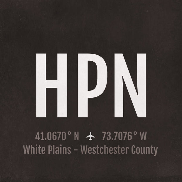 White Plains Westchester HPN Airport Code Print