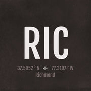 Richmond RIC Airport Code Print