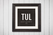 Tulsa Airport Code Print - TUL Aviation Art - Oklahoma Airplane Nursery Poster