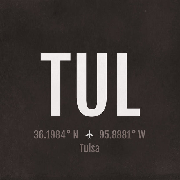 Tulsa TUL Airport Code Print