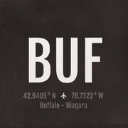 Buffalo Niagara BUF Airport Code Print