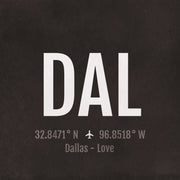 Dallas DAL Airport Code Print