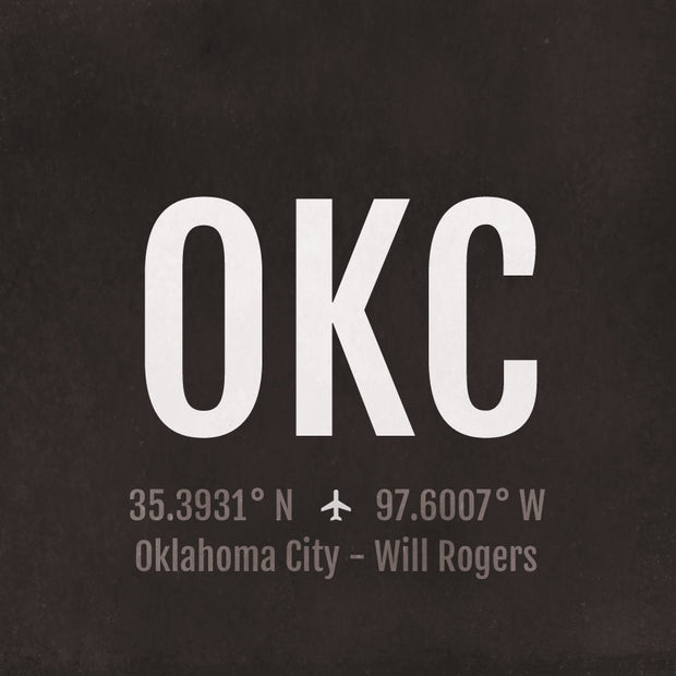 Oklahoma City OKC Airport Code Print
