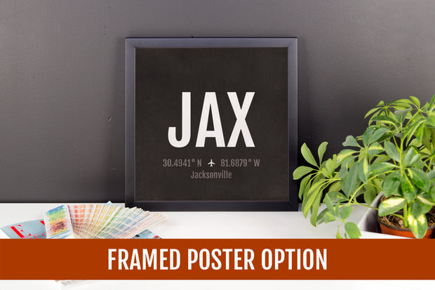 Jacksonville Airport Code Print - JAX Aviation Art - Florida Airplane Nursery Poster