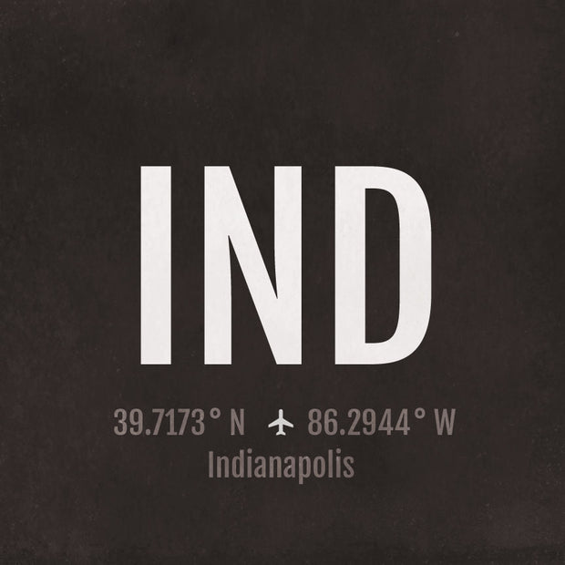 Indianapolis IND Airport Code Print