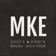 Milwaukee MKE Airport Code Print