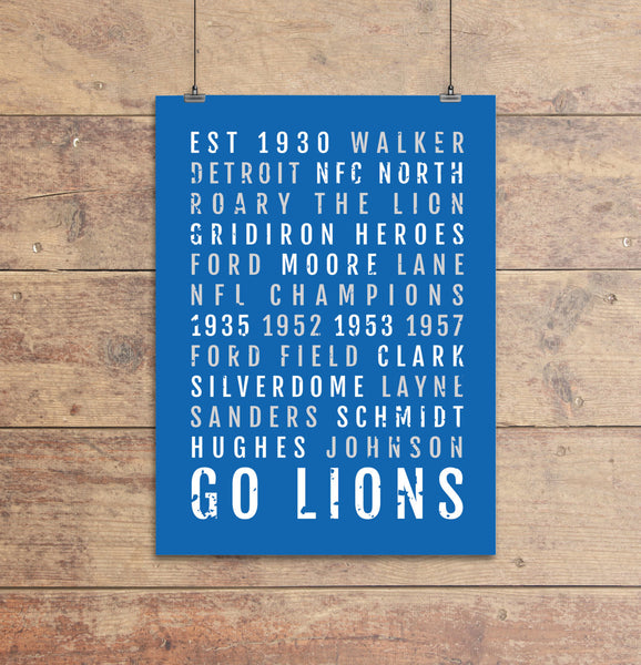 Detroit Lions Subway Poster – Sproutjam