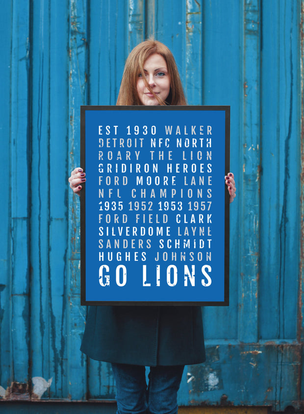 Detroit Lions Print - Lion - Subway Poster