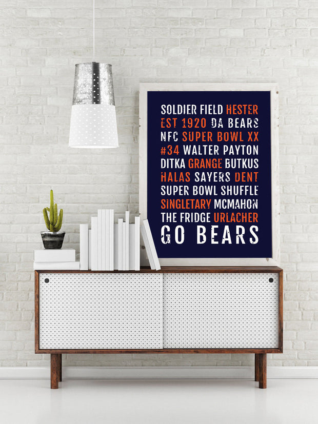 Chicago Bears Print - Bear - Subway Poster