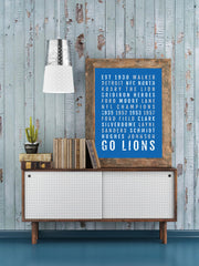 Detroit Lions Print - Lion - Subway Poster