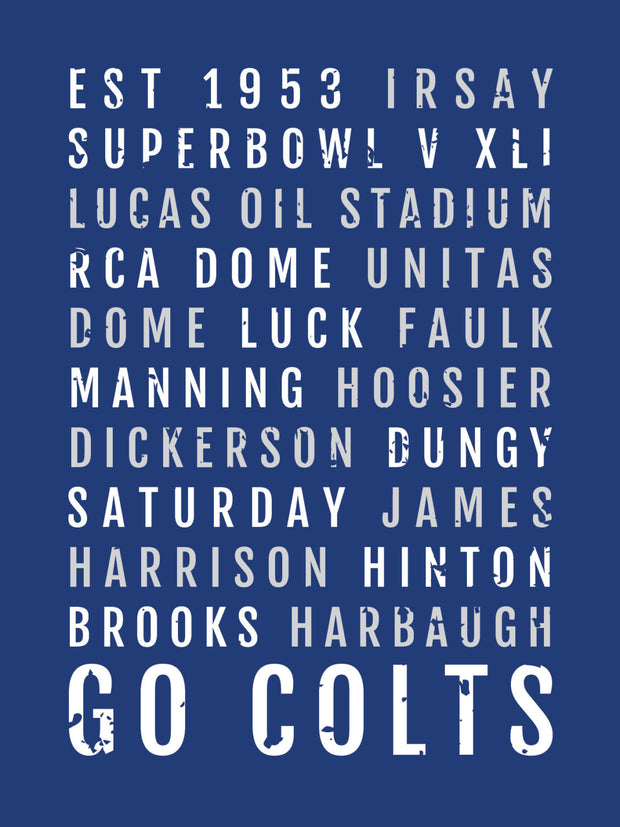 Indianapolis Colts Subway Poster