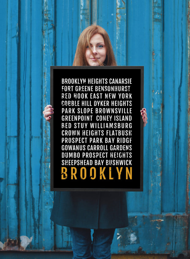 Brooklyn Print - Neighborhoods - Subway Poster