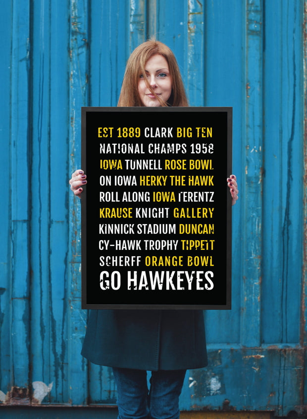 Iowa Hawkeyes Print - Hawkeye - Subway Poster