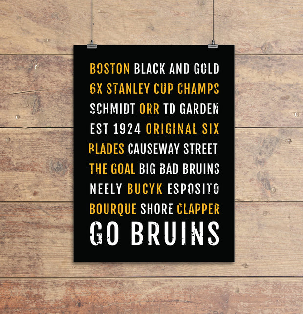 Boston Bruins Subway Poster