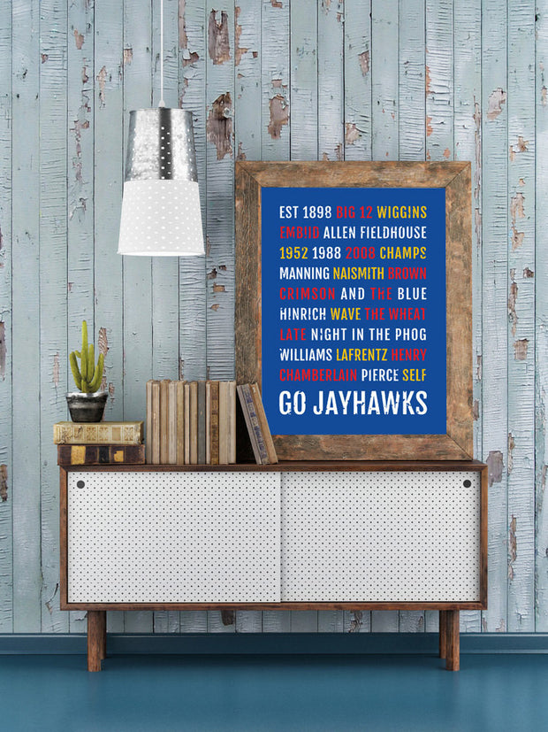 Kansas Jayhawks Print - Jayhawk - Subway Poster