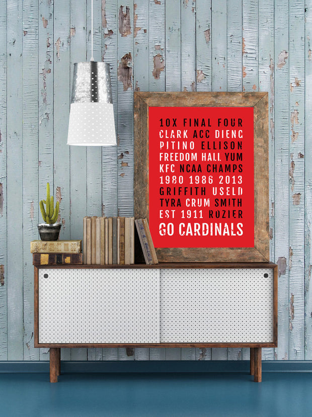 Louisville Cardinals Print - Cardinal - Subway Poster