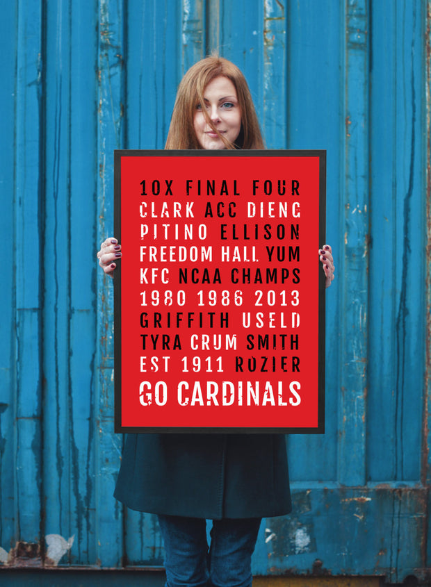 Louisville Cardinals Print - Cardinal - Subway Poster