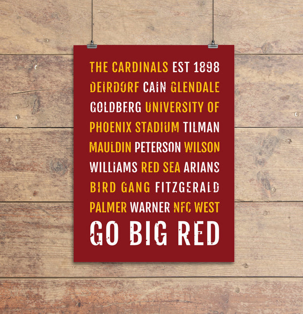 Arizona Cardinals Subway Poster