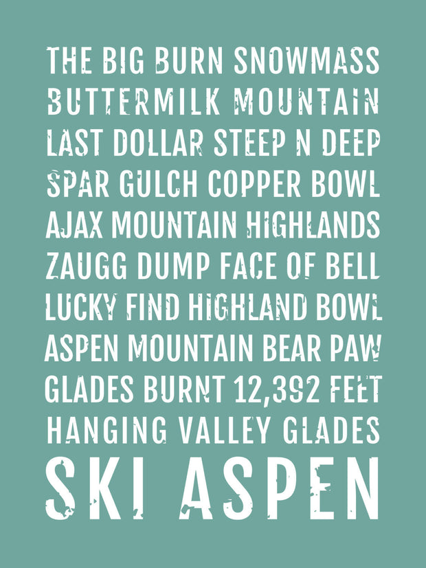 Ski Aspen Colorado Subway Poster
