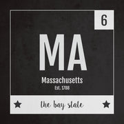 Massachusetts US State Print