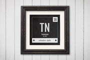 Tennessee Print - Periodic Table Tennessee Home Wall Art - Vintage Tennessee - Black and White - State Art Poster