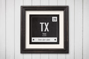 Texas Print - Periodic Table Texas Home Wall Art - Vintage Texas - Black and White - State Art Poster