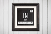 Indiana Print - Periodic Table Indiana Home Wall Art - Vintage Indiana - Black and White - State Art Poster