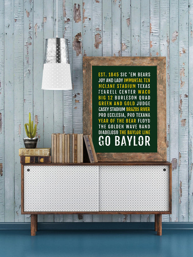 Baylor University Print - Baylor Bears Poster