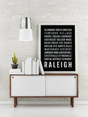 Raleigh Print - Neighborhoods - Raleigh Subway Poster