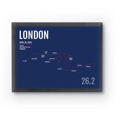 London Marathon Map Print - Personalized for 2020