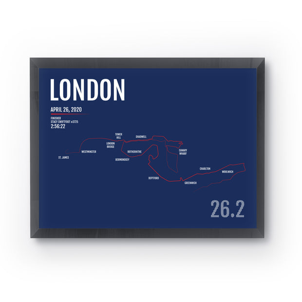 London Marathon Map Print - Personalized for 2020