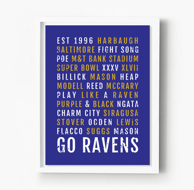 Baltimore Ravens Subway Poster