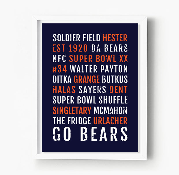 Chicago Bears Subway Poster