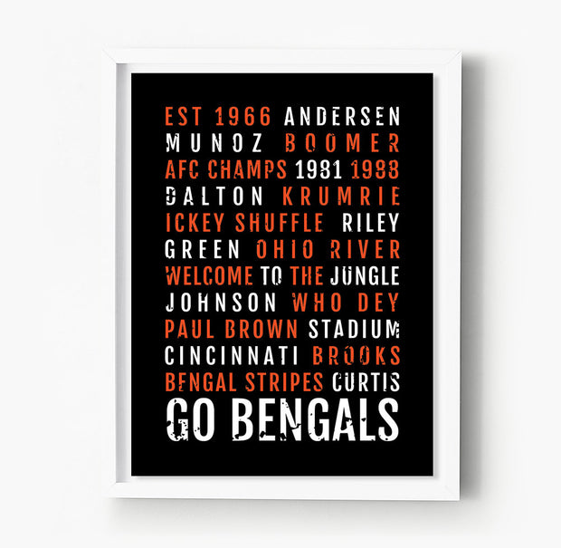 Cincinnati Bengals Subway Poster