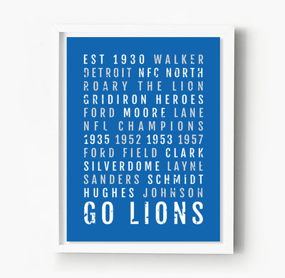 Detroit Lions Subway Poster