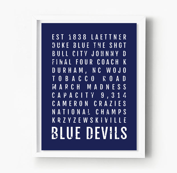 Duke Blue Devils Subway Poster
