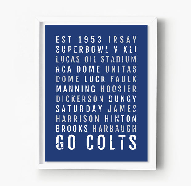 Indianapolis Colts Subway Poster