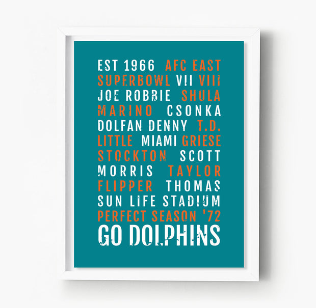 Miami Dolphins Subway Poster