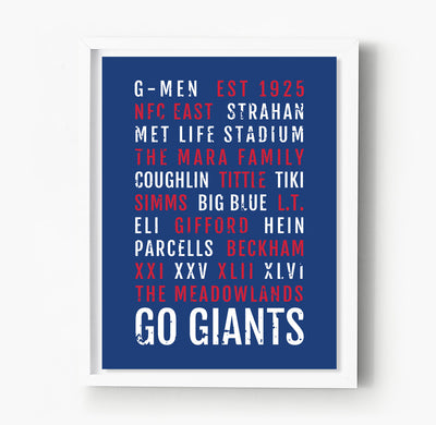 New York Giants Subway Poster