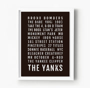 New York Yankees Subway Poster