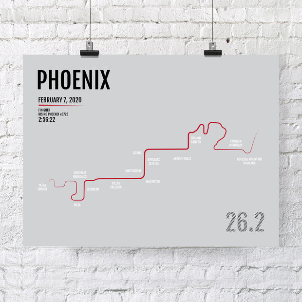 Phoenix Marathon Map Print - Personalized for 2020