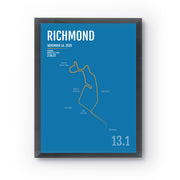 Richmond Marathon Map Print - Personalized for 2020