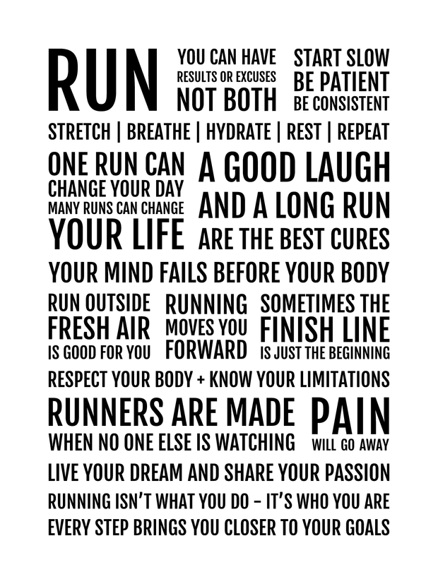 running quote poster
