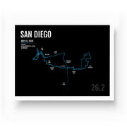 San Diego Marathon Map Print - Personalized for 2020