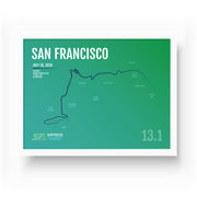 San Francisco Half Marathon Map Print - Personalized - 1st Half