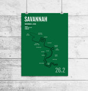 Savannah Marathon Map Print - Personalized for 2018