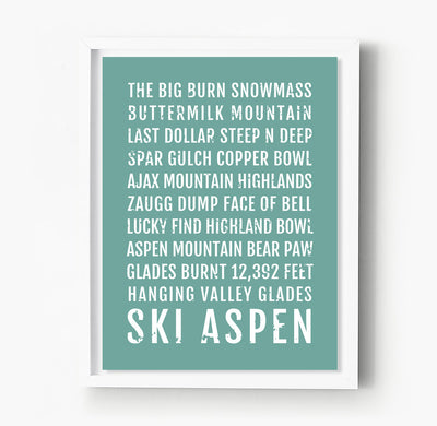 Ski Aspen Colorado Subway Poster