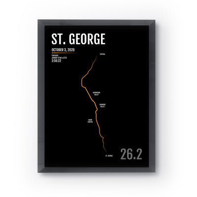 St. George Utah Marathon Map Print - Personalized for 2020